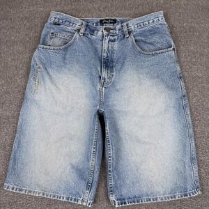 Sean John Denim Shorts Mens 34 Blue Embroidered Baggy Jean Carpenter Y2K Hip Hop